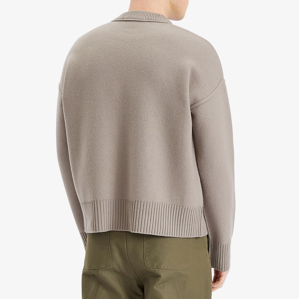 AMI Paris Men's Off White ADC Sweater Ash/Off White